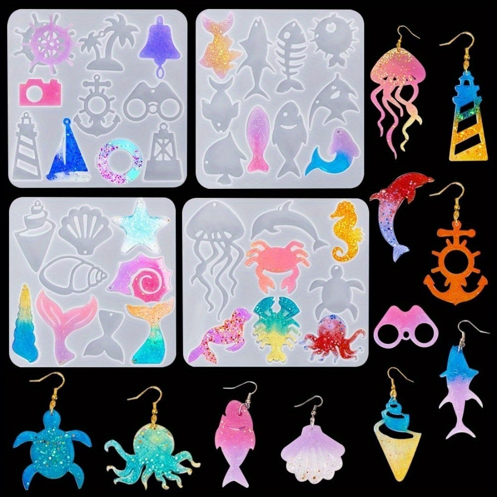 Silicone Mold Ocean - Okyanus temalı küpe ve kolye kalıp