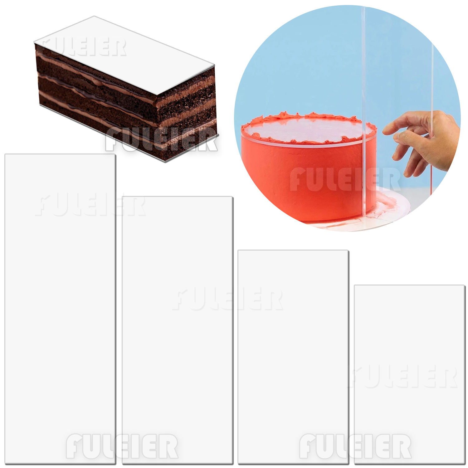 Tray Mold Rectangle - Akrilik kek kreması kazıyıcı, dikdörtgen akrilik