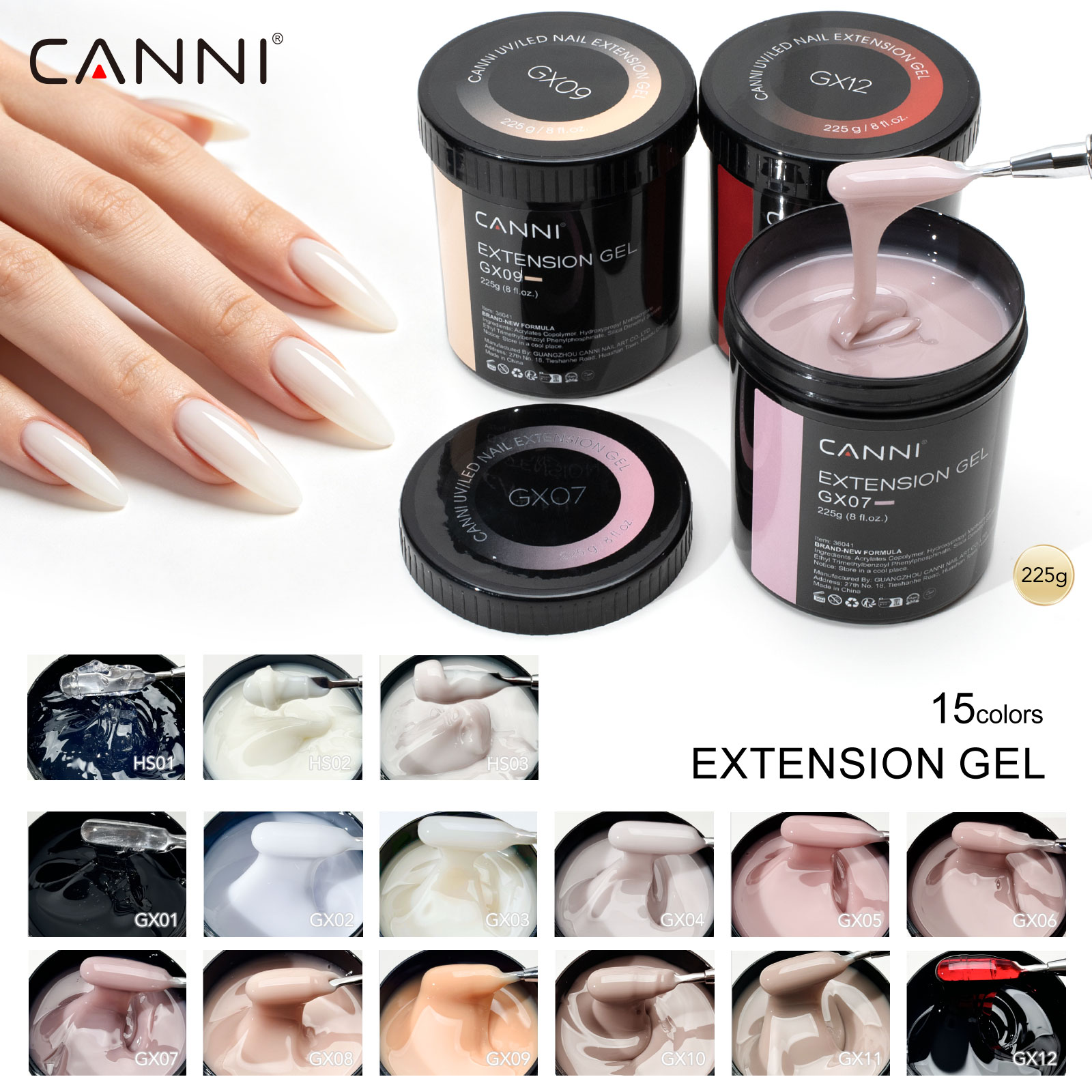 Uv Lamp Nail Resin - CANNI 225g Yeniden Doldurulabilir Kamuflaj Jeli