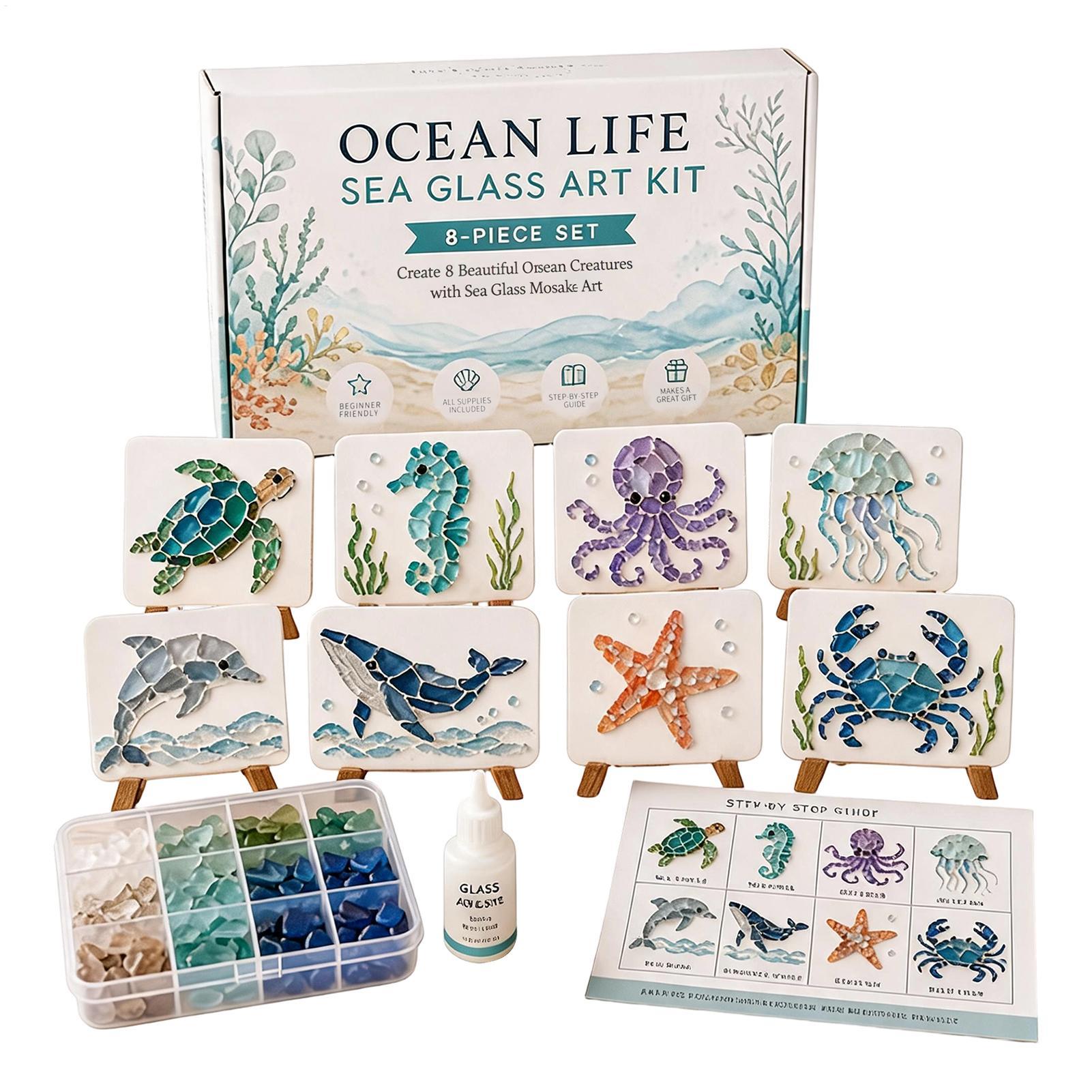 Resin Art Ocean - Bitmemiş Kendin Yap Deniz Camı Mozaik