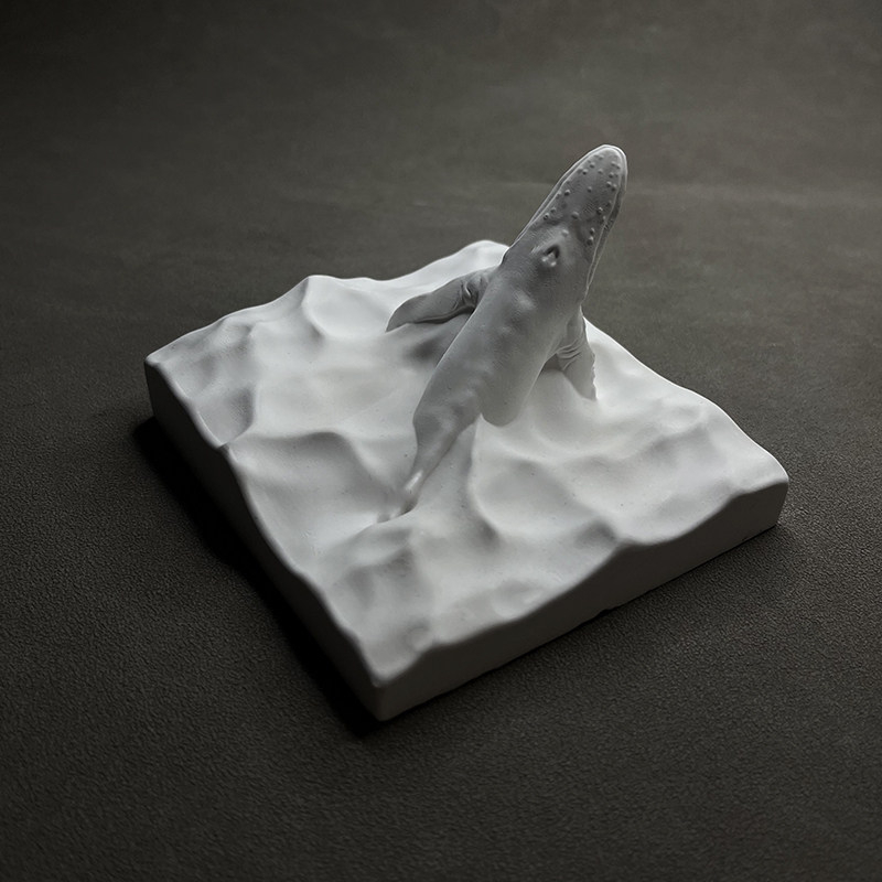 Resin Art Ocean - Kambur Balina Heykeli Alçı Okyanus Heykeli