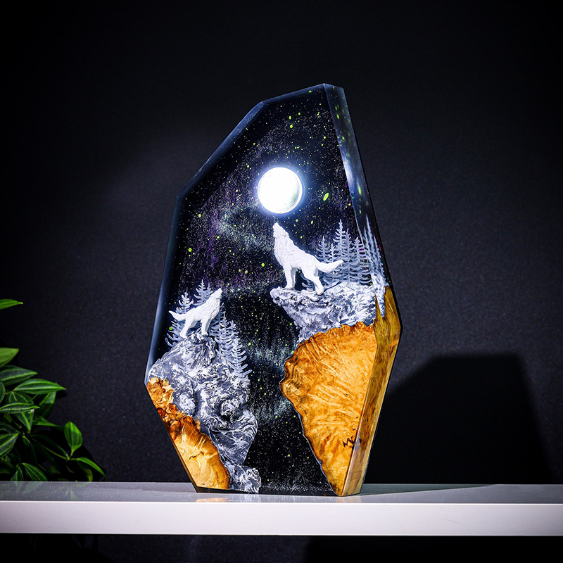Resin Art Table - Doğa Hayvanları Figürü Organizma Reçine Masa