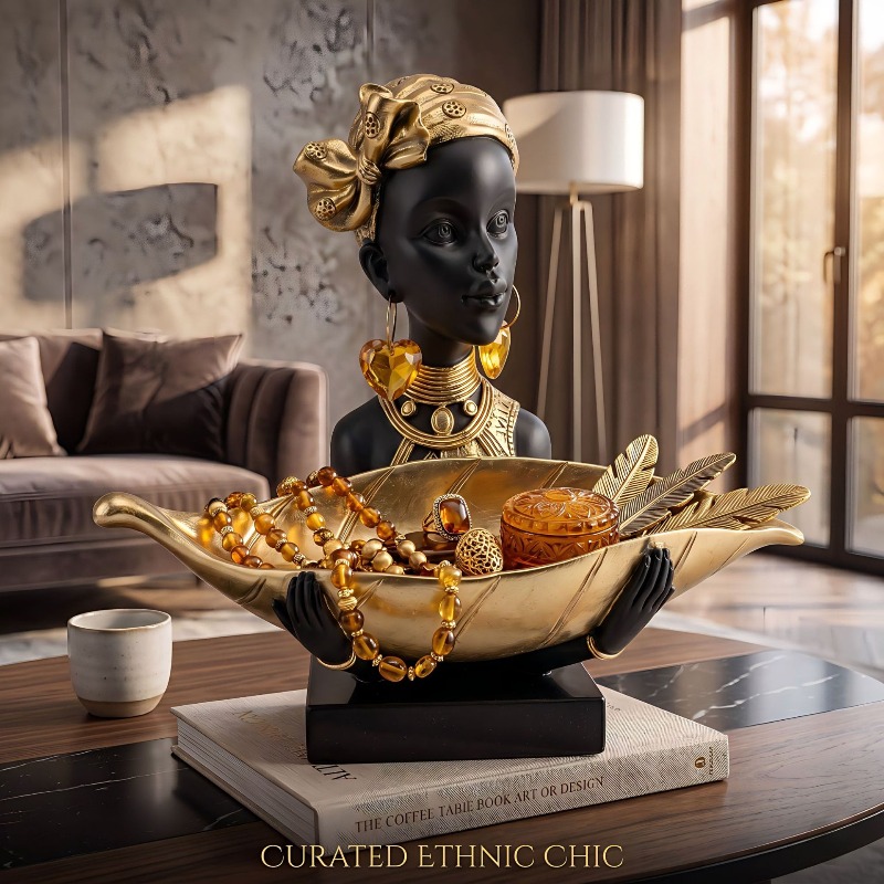 Resin Art Table - Afrika Kabile Sanatının Reçine Heykellerinin Saklanması,