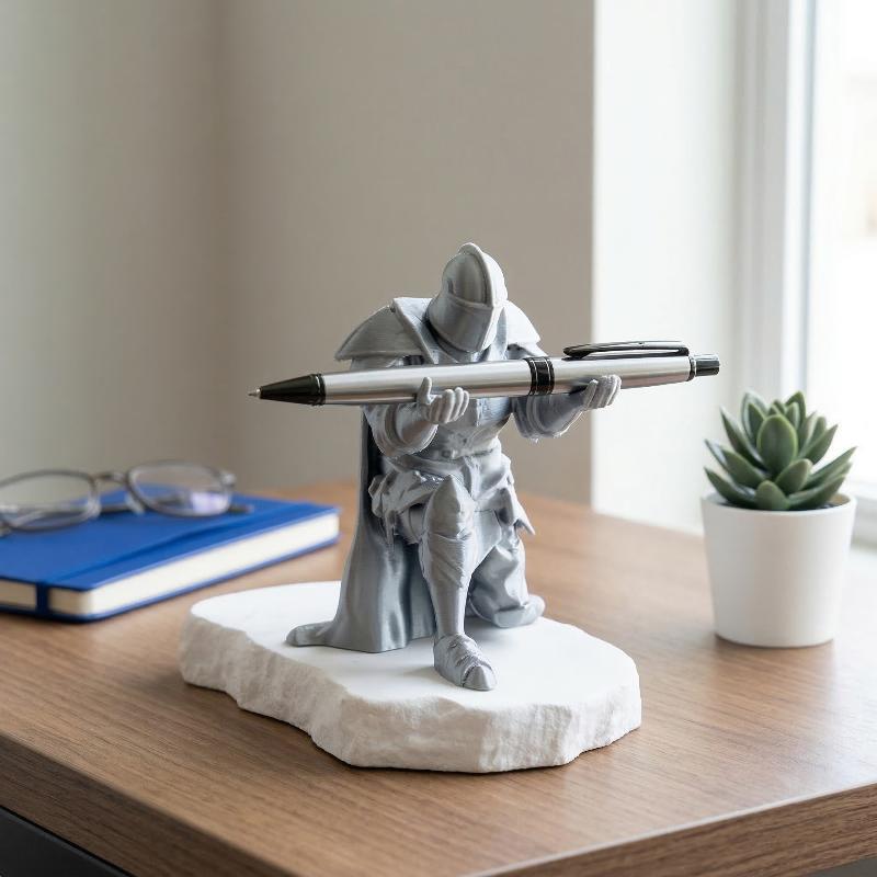 Resin Art Pen - Şövalye kalemlik reçine ortaçağ zırh masa