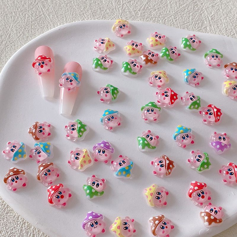 Resin Art Accessories - 2/10/20 adet Kirby Tırnak Takıları 3D