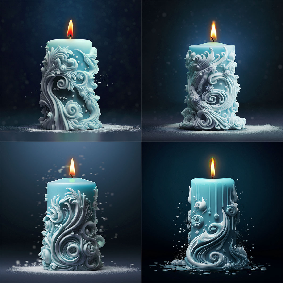 Resin Art Ocean - Geometri Oyma Silindirik Silikon Mum Kalıp