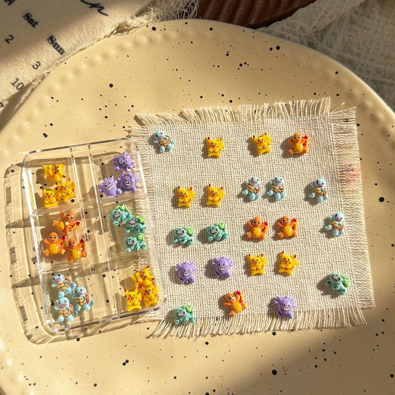 Resin Art Accessories - Pokemon tırnak süsleme aksesuarları, sevimli mini