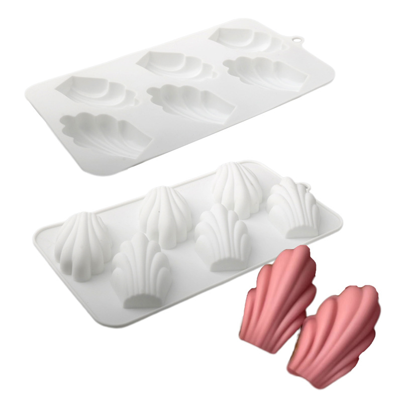 Silicone Mold Ocean - 6 delikli Madeleine Tasarım Çikolatalı Mus