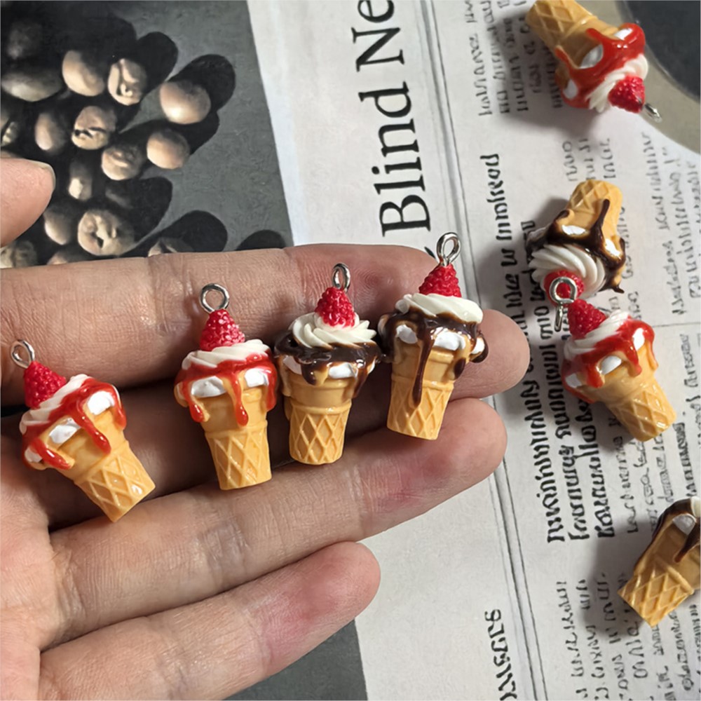 Resin Art Accessories - 10 adet sevimli 3D simülasyon gıda