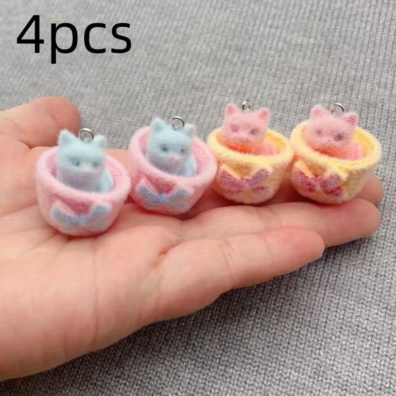 4 adet 3D peluş reçine kedi ko - Resin Art Accessories incelemesi ve fiyatı