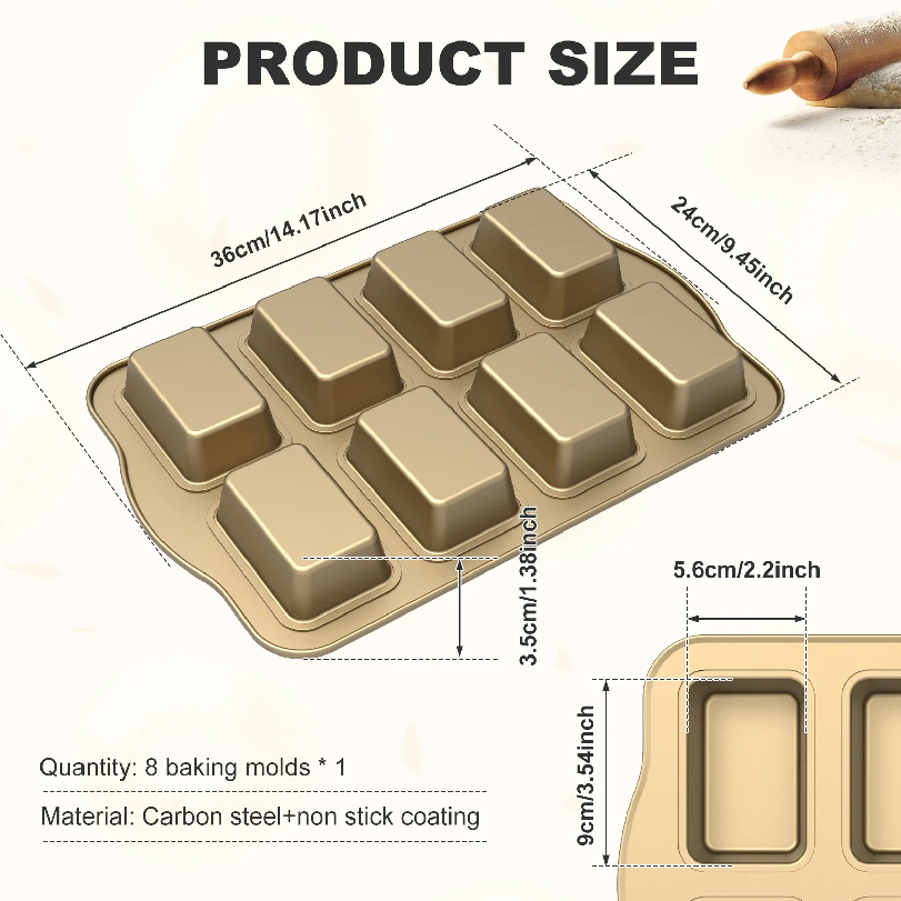 Yapışmaz Kek Kalıpları 8 Bölme - Tray Mold Rectangle incelemesi ve fiyatı
