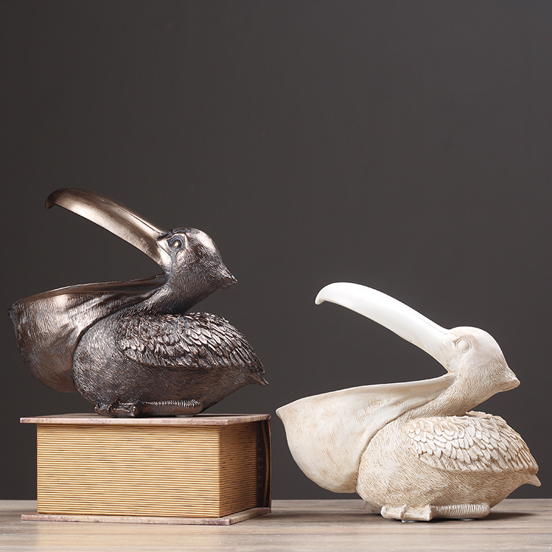 Pelican kuş figürlü süs Retro  - Resin Art Table incelemesi ve fiyatı