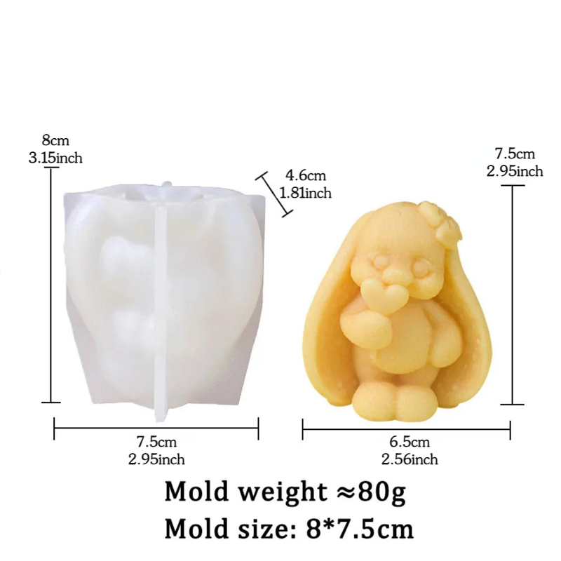 3D Uzun kulaklı Tavşan Silikon - Resin Art Accessories incelemesi ve fiyatı