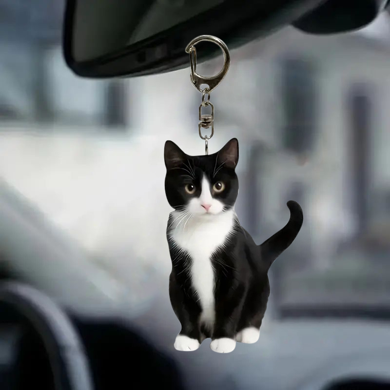 Siyah Ve Beyaz Kedi Anahtarlık - Resin Art Design Keychain incelemesi ve fiyatı