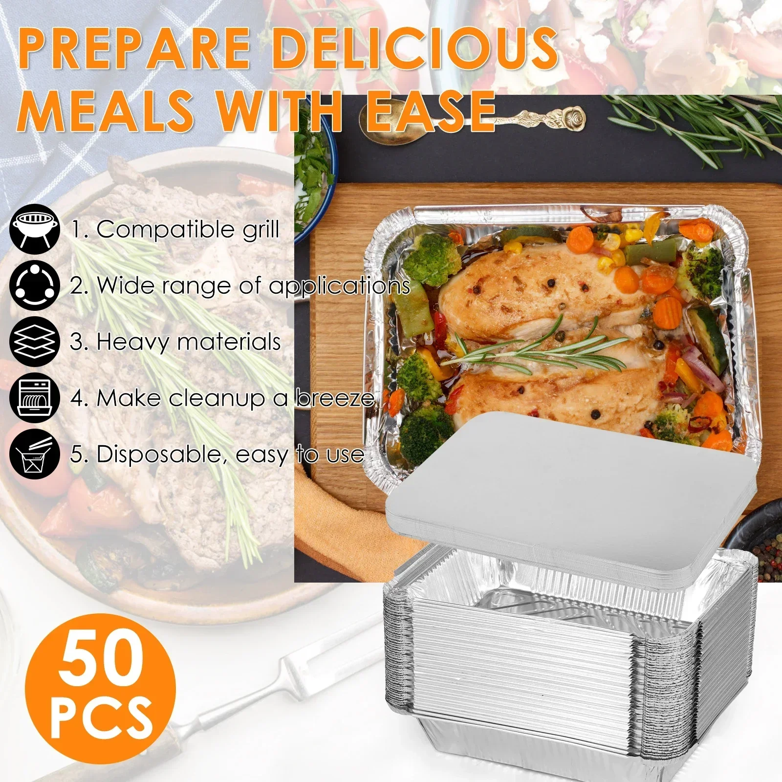 50/100 adet alüminyum folyo te - Tray Mold Rectangle incelemesi ve fiyatı
