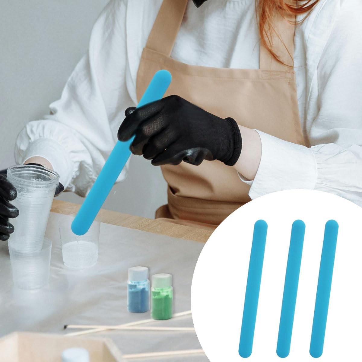 4 adet silikon karıştırma çubu - Resin Art Tool Kit incelemesi ve fiyatı